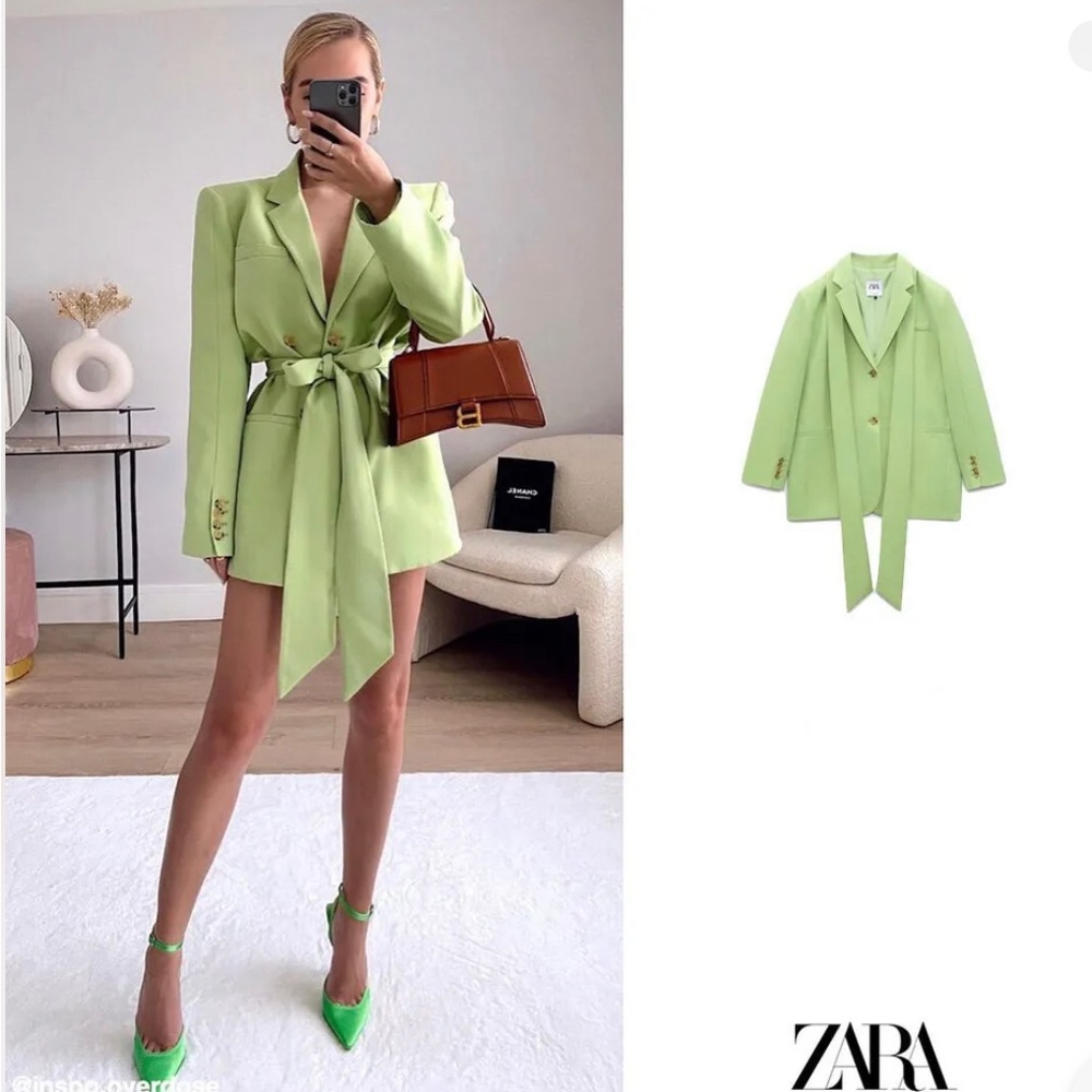 Zara pistachio green multiway blazer
